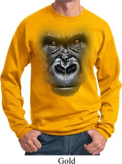 Mens Gorilla Sweatshirt Big Gorilla Face Sweat Shirt