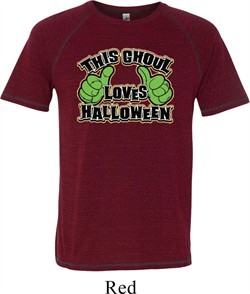Mens Halloween Shirt This Ghoul Loves Halloween Tri Blend Tee T-Shirt