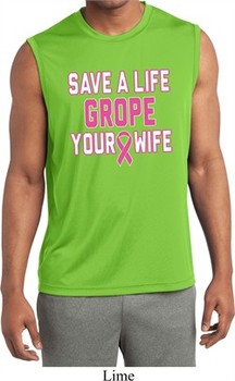 Mens Shirt Grope Your Wife Sleeveless Moisture Wicking Tee T-Shirt