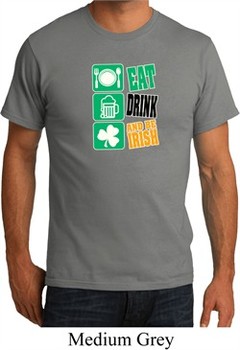 Mens St Patricks Day Shirt Eat Drink Be Irish Organic Tee T-Shirt