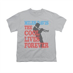 Miles Davis Shirt Kids Cool Lives Silver T-Shirt