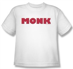Monk Shirt Kids Logo White Youth Tee T-Shirt