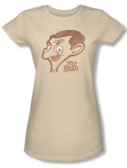 Mr. Bean Juniors Shirt Cartoon Head Cream Tee T-Shirt