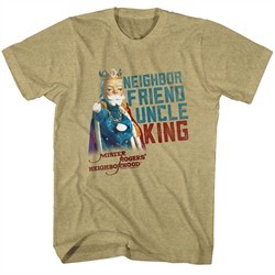 Mr. Mister Rogers Shirt Friend Uncle King Heather Khaki T-Shirt
