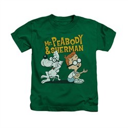 Mr Peabody & Sherman Shirt Kids Deep Conversation Kelly Green Youth Tee T-Shirt