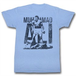 Muhammad Ali Shirt Boxing Legend Distressed Victory Light Blue T-Shirt
