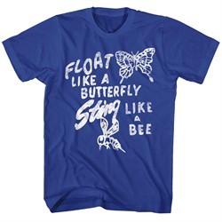 Muhammad Ali Shirt Float Like A Butterfly Royal Blue T-Shirt