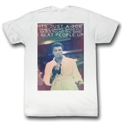 Muhammad Ali Shirt I Beat People Up White T-Shirt