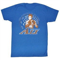 Muhammad Ali Shirt Rippin It Up Adult Royal Blue Tee T-Shirt
