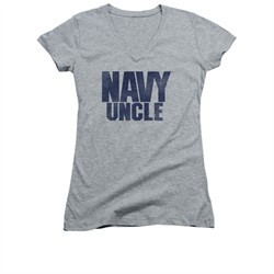 Navy Shirt Juniors V Neck Navy Uncle Athletic Heather T-Shirt
