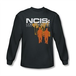 NCIS Shirt Orange Silhouette Long Sleeve Charcoal Tee T-Shirt