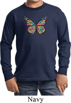 Neon Butterfly Kids Long Sleeve Shirt