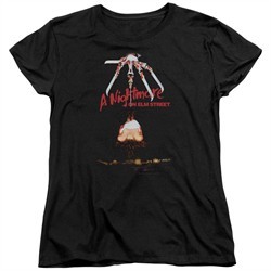 Nightmare On Elm Street Womens Shirt Alternate Poster Black T-Shirt