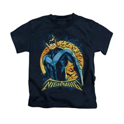 Nightwing DC Comics Shirt Moon Kids Navy Blue Youth Tee T-Shirt