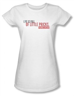 Nurse Jackie Juniors Shirt Life Is Full White T-shirt Tee