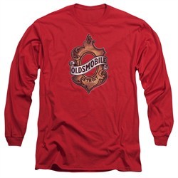 Oldsmobile Long Sleeve Shirt Detroit Emblem Red Tee T-Shirt