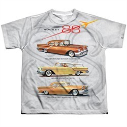 Oldsmobile Shirt Rocket Line Cars Sublimation Youth T-Shirt Front/Back Print