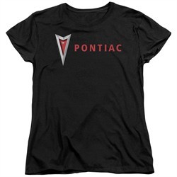 Pontiac Womens Shirt Modern Logo Black T-Shirt