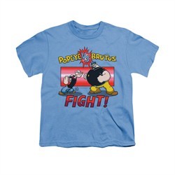 Popeye Shirt Fight Kids Carolina Blue Youth Tee T-Shirt