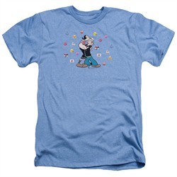 Popeye Shirt Love Icons Adult Heather Light Blue Tee T-Shirt
