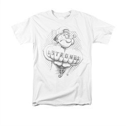 Popeye Shirt Strong Adult White Tee T-Shirt