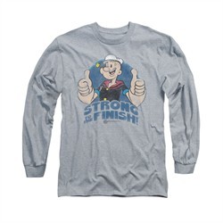 Popeye Shirt To The Finish Long Sleeve Athletic Heather Tee T-Shirt