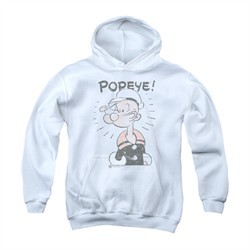 Popeye Youth Hoodie Old Seafarer White Kids Hoody