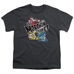 Power Rangers Ninja Steel Kids Shirt It's Morphin Time Charcoal T-Shirt