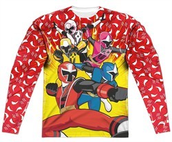 Power Rangers Ninja Steel Long Sleeve GO GO Sublimation Shirt Front/Back Print