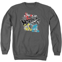 Power Rangers Ninja Steel Sweatshirt It's Morphin Time Adult Charcoal Sweat Shirt