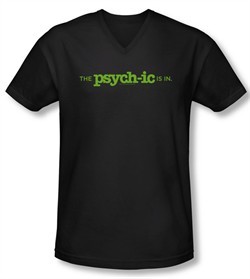 Psych Shirt Slim Fit V Neck The Psychic Is In Black Tee Shirt