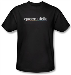 Queer As Folk Shirt Logo Adult Black T-Shirt Tee