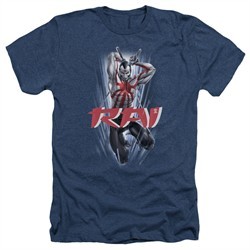 Rai Valiant Comics Shirt Leap And Slice Heather Navy Tee T-Shirt