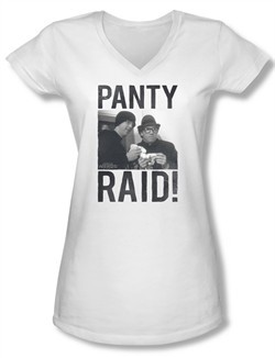 Revenge Of The Nerds Shirt Juniors V Neck Panty Raid White T-Shirt