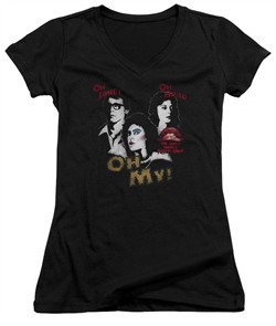 Rocky Horror Picture Show  Juniors V Neck Shirt Oh My Black T-Shirt
