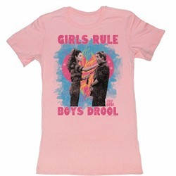 Saved By The Bell Juniors Shirt Girls Rule Pink Tee T-Shirt