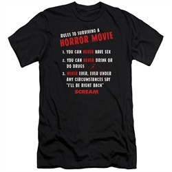 Scream  Slim Fit Shirt Rules To Surviving A Horror Movie Black T-Shirt