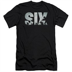 Six A&E TV Show Slim Fit Shirt Soldier Logo Black T-Shirt