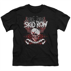 Skid Row Kids Shirt Winged Skull Black T-Shirt