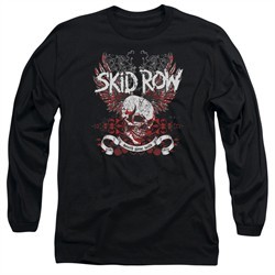 Skid Row Long Sleeve Shirt Winged Skull Black Tee T-Shirt