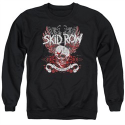 Skid Row Sweatshirt Winged Skull Adult Black Sweat Shirt