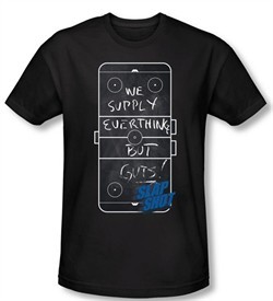 Slap Shot T-shirt Hockey Movie Chalkboard Adult Black Slim Fit Shirt