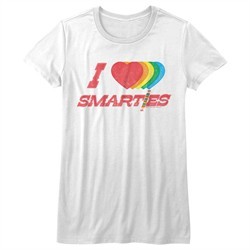 Smarties Shirt Juniors Hearts White T-Shirt