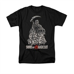 Sons Of Anarchy Shirt Pile Of Skulls Adult Black Tee T-Shirt