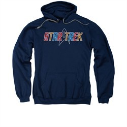 Star Trek Hoodie Multi-Colored Logo Navy Sweatshirt Hoody