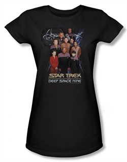 Star Trek Juniors Shirt Ds9 Crew Black T-shirt Tee