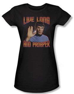 Star Trek Juniors Shirt Live Long And Prosper Black T-shirt Tee