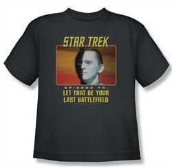 Star Trek Kids Shirt Last Battlefield Charcoal Youth Tee T-Shirt