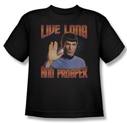 Star Trek Kids Shirt Live Long And Prosper Black Youth T-Shirt Tee