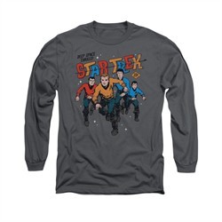Star Trek Shirt Deep Space Thrills Long Sleeve Charcoal Tee T-Shirt